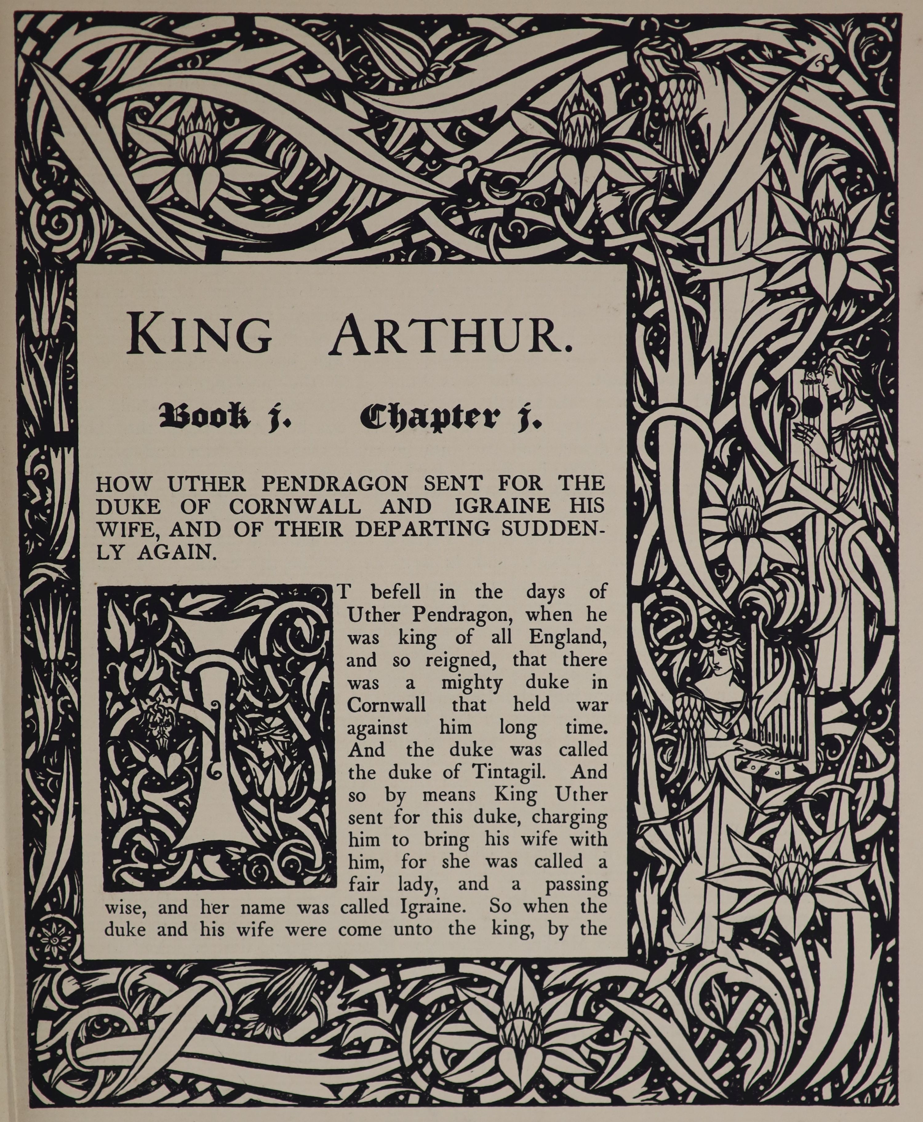 Malory, Thomas - Le Morte D’Arthur, 2nd edition, one of 1500 illustrated by Aubrey Beardsley, 4to, original green cloth, with an art nouveau floral design in gilt, J.M. Dent, London, 1909